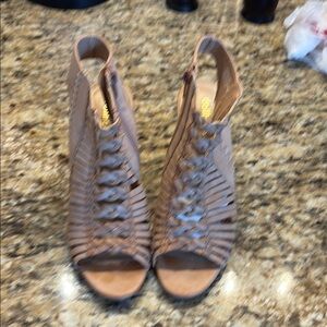 Dollhouse Tan Gladiator Heels